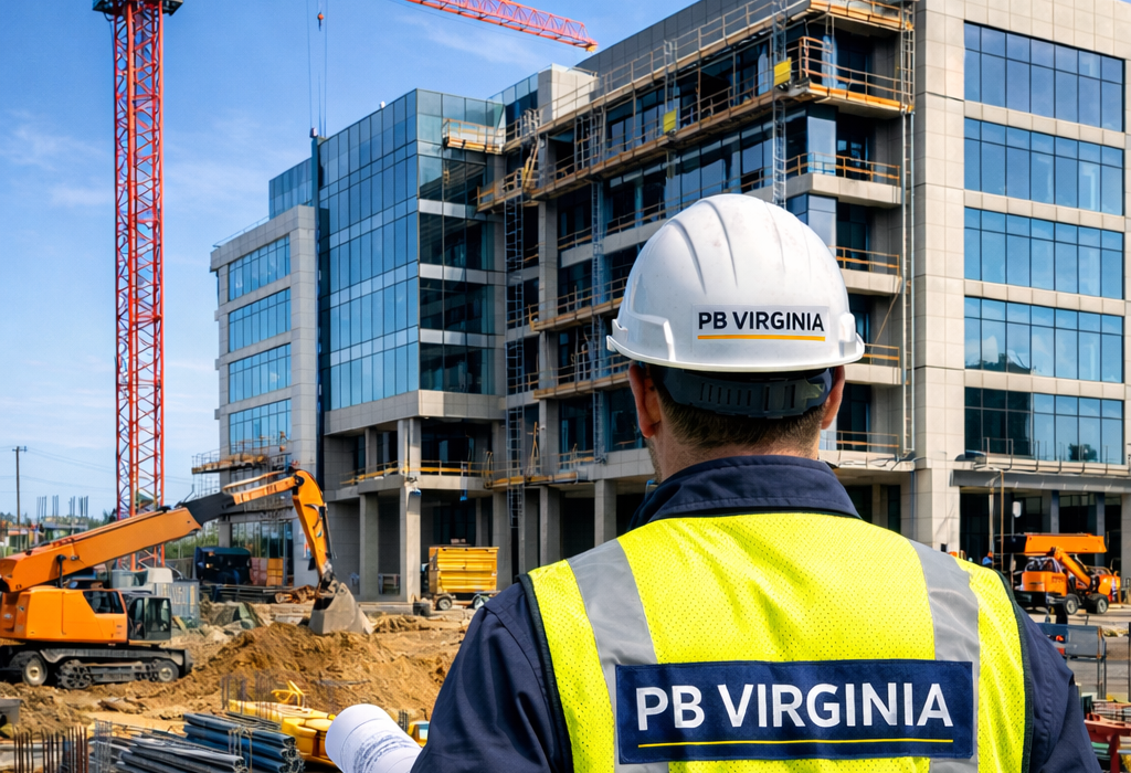 PB Virgina employee overlooking construction