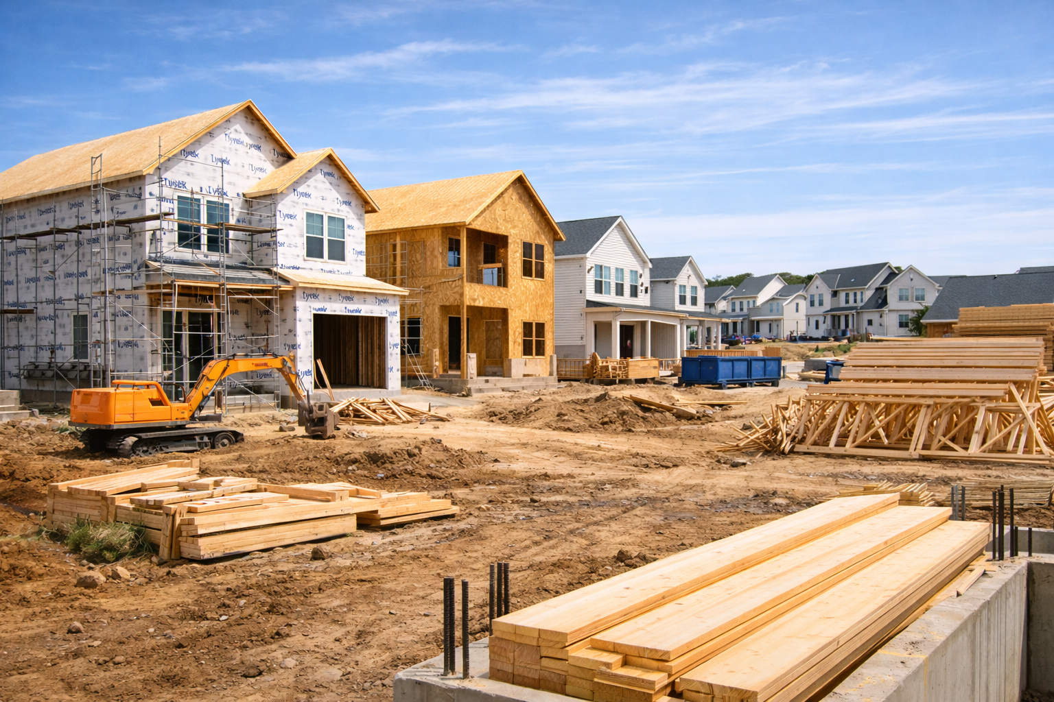 residential area being constructed