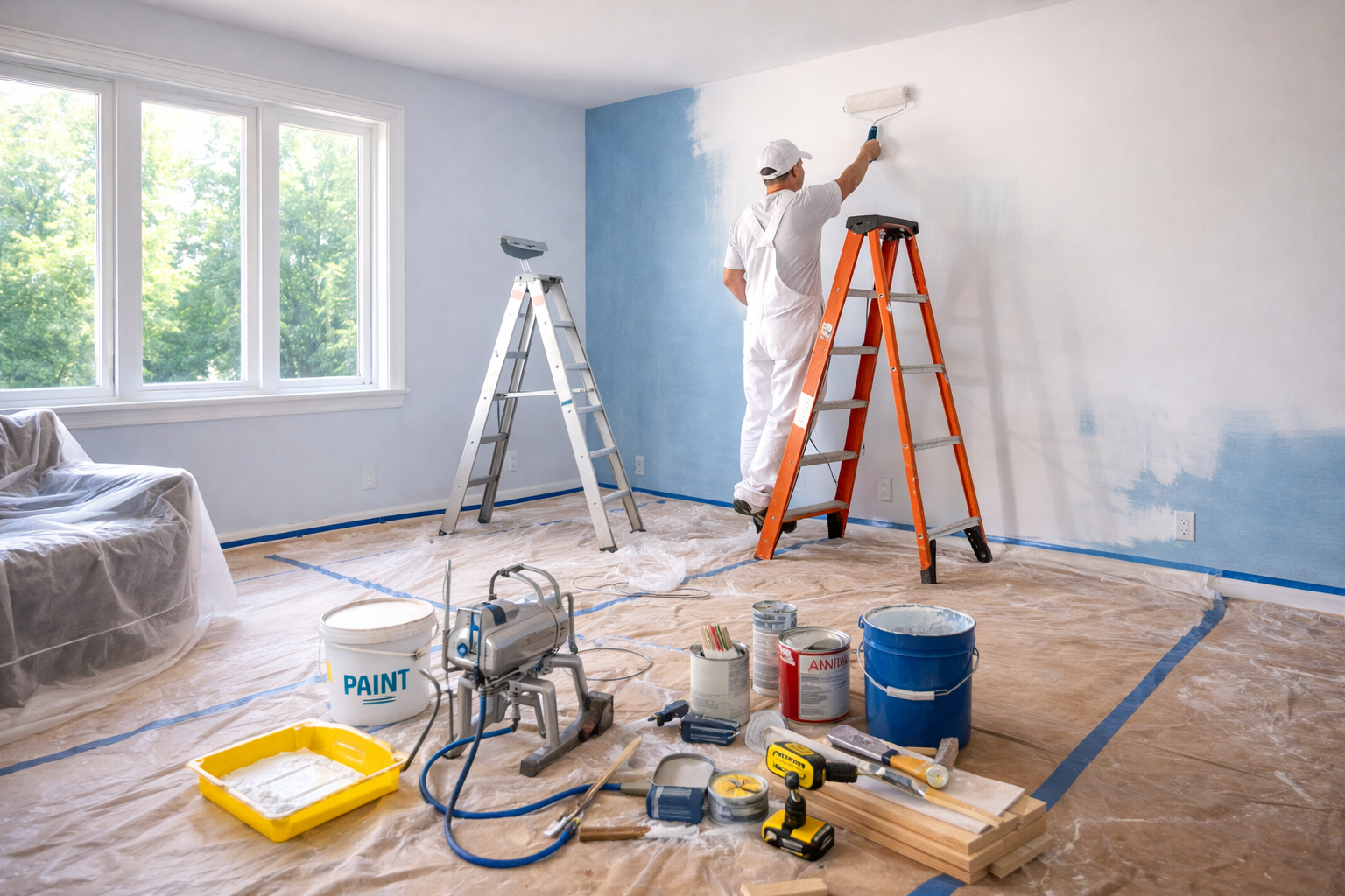 PB Virginia worker painting walls
